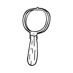 line drawing cartoon magnifying glass