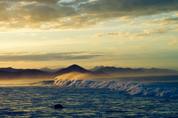 sunset in the mountains