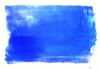Bright blue gouache background canvas texture