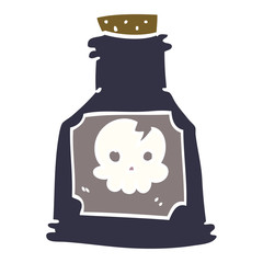 cartoon doodle poison in a bottle