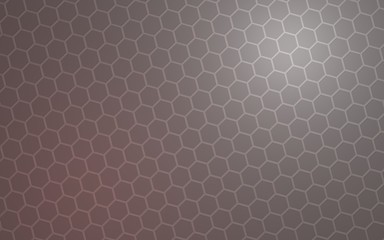 Honeycomb with color lighting, on a gray background. Perspective view on polygon look like honeycomb. Isometric geometry. 3D illustration