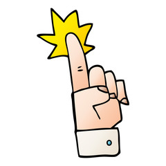 cartoon doodle pointing hand