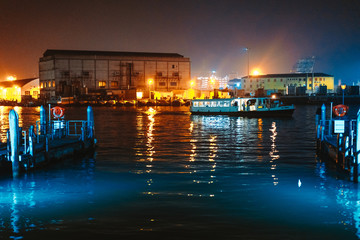 A view of the canal at night. Venice, Italy
