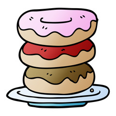 cartoon doodle plate of donuts