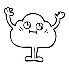 line drawing cartoon dark cloud character