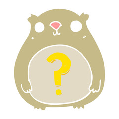flat color style cartoon curious bear