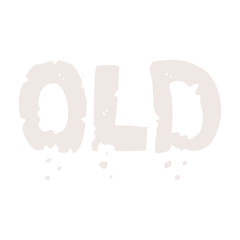 flat color illustration of a cartoon word old
