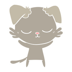 cute flat color style cartoon dog