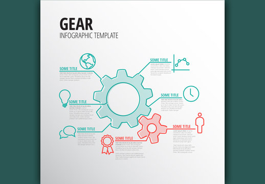 Red and Teal Infographic Layout with Illustration Elements
