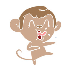 crazy flat color style cartoon monkey dancing