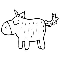 line drawing cartoon cute unicorn