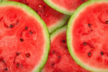 Close-Up of Fresh Slices of Watermelon
