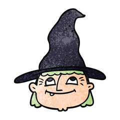 cartoon doodle witch face