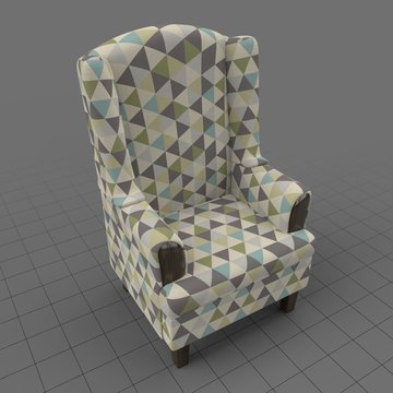Geometric wing chair