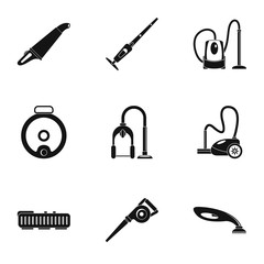 Professional vacuum cleaner icon set. Simple set of 9 professional vacuum cleaner vector icons for web design on white background