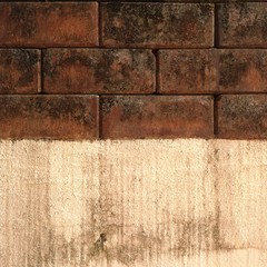  old brick wall and concrete