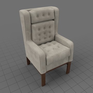 Tufted wing chair 1