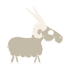 flat color style cartoon goat