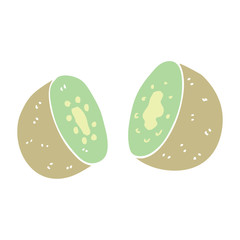 flat color style cartoon kiwi