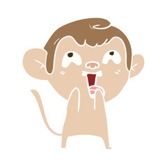 crazy flat color style cartoon monkey