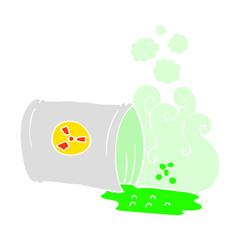 flat color illustration of a cartoon nuclear waste