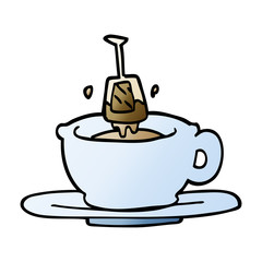 cartoon doodle cup of tea