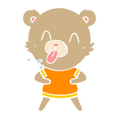 rude flat color style cartoon bear