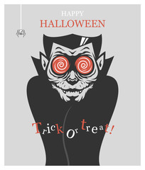 Halloween poster with Dracula vampire