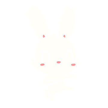 cute flat color style cartoon rabbit dancing