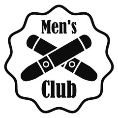 Cross cigar men club logo. Simple illustration of cross cigar men club vector logo for web design isolated on white background