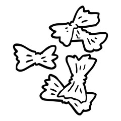 line drawing cartoon pasta shapes