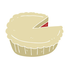 flat color illustration of a cartoon pie
