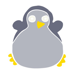 flat color style cartoon penguin