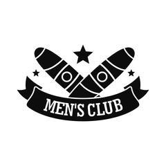 Men cigar club logo. Simple illustration of men cigar club vector logo for web design isolated on white background - obrazy, fototapety, plakaty
