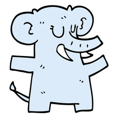 cartoon doodle elephant dancing