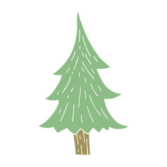 cartoon doodle pine trees
