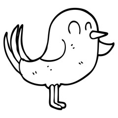 line drawing cartoon bird pointing