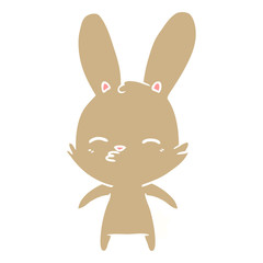 curious bunny flat color style cartoon