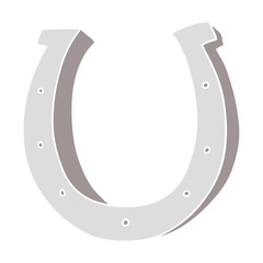 flat color style cartoon iron horse shoe