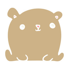 cute flat color style cartoon bear