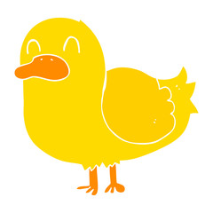 flat color style cartoon duck