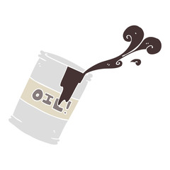 flat color illustration of a cartoon oil drum