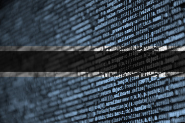 Botswana flag  is depicted on the screen with the program code. The concept of modern technology...