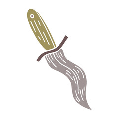 cartoon doodle tattoo dagger symbol