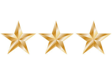 Obraz premium Estrellas doradas sobre fondo blanco.