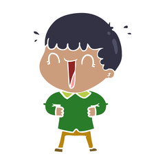 Obraz premium laughing flat color style cartoon man