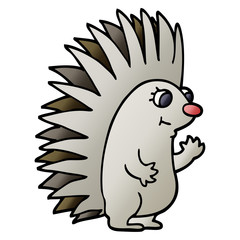 cartoon doodle spiky hedgehog