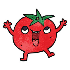 cartoon doodle happy tomato