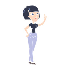 flat color illustration of a cartoon woman asking question