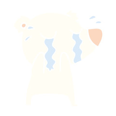 flat color style cartoon crying polar bear